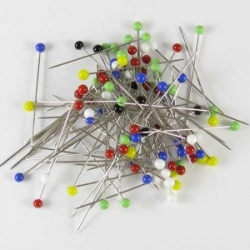 27 grams of glass head divider pins