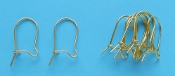 10 Earring springs 9x16mm, golden