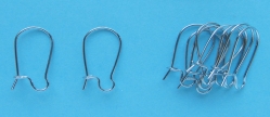 10 Earring springs 9x16mm, silvery
