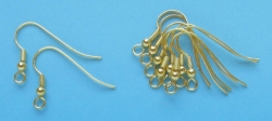 10 Earring springs 15x25mm, golden