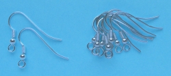 10 Earring springs 15x25mm, silvery