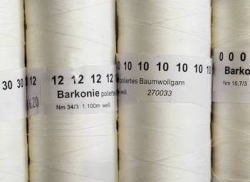 Barkonie cotton white, big bobbins