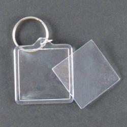 Acrylic key fob, square 3 x 3 cm